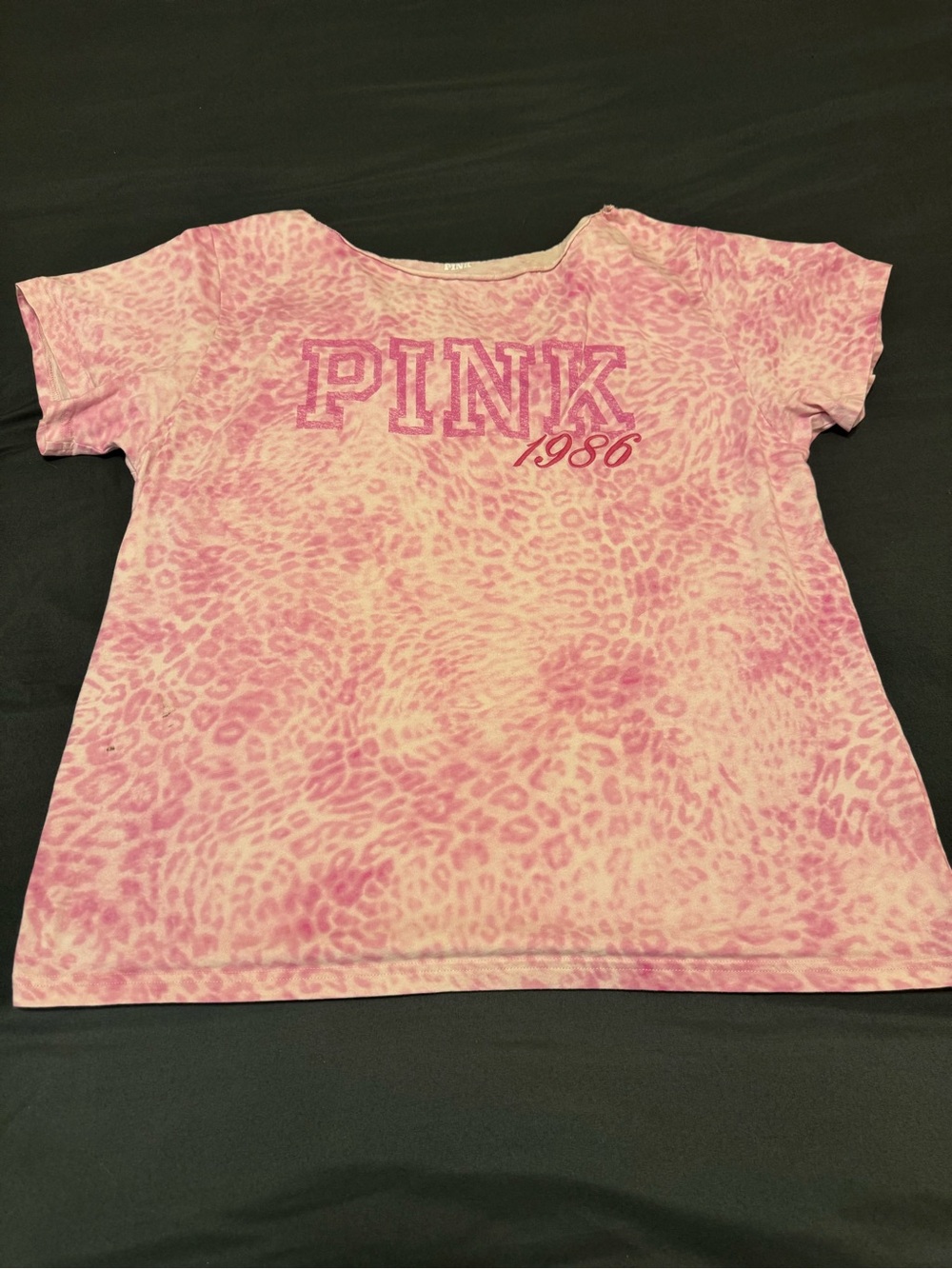 PINK Victoria's Secret Pink Leopard Print Short Sleeve Tee